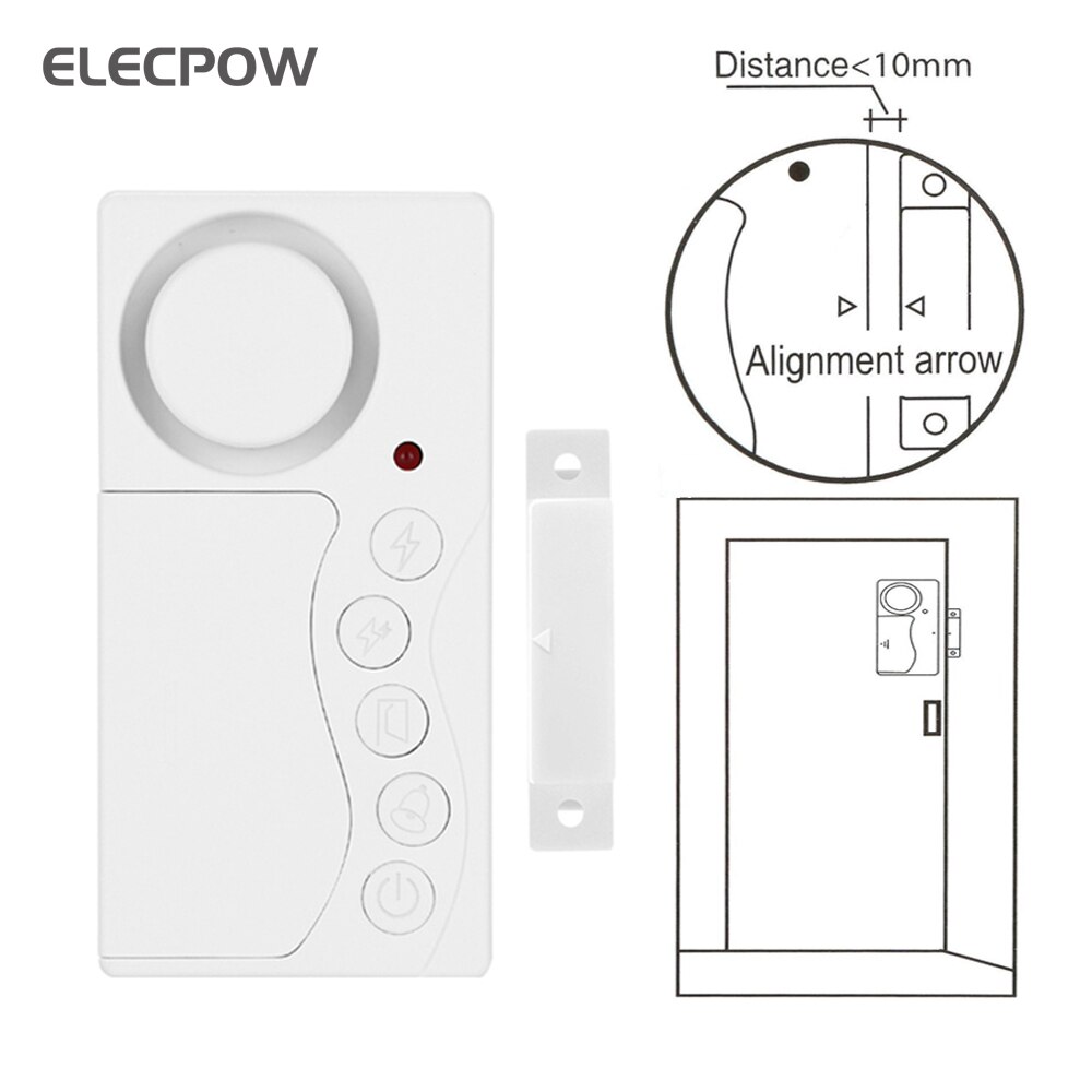 Elecpow Door Opening Sensor Wireless Time Delay Door Alarm Door Sensor Door and Window Security Alarm Home Security