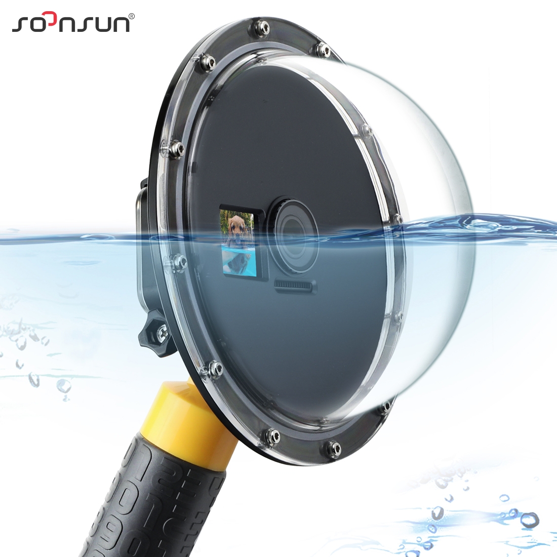 Soonsun Onderwater Waterdichte Dome Poort Duiken Behuizing Case Lens Cover Met Float Handvat Voor Dji Osmo Actie Camera Accessoires