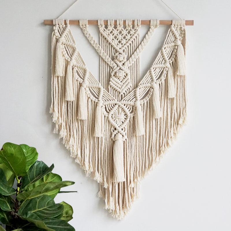 Tapiz colgante de pared de macramé, decoración de pared de tejido bohemio , decoración del hogar de 55x70cm