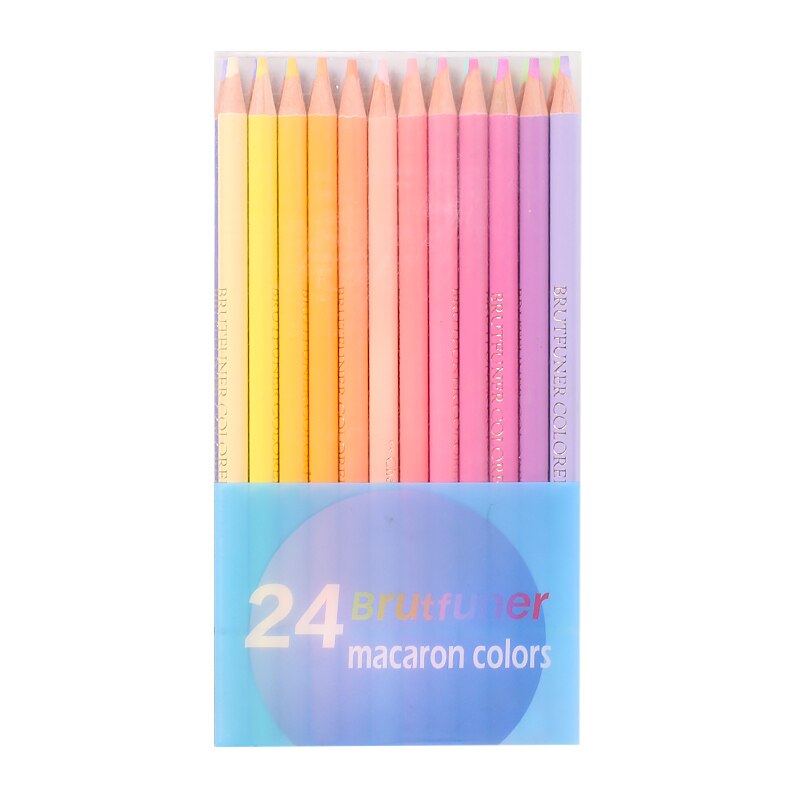 Brutfuner 12/48/72/120/160/180/260 Colors Oil Colored Pencils Set Drawing Sketch Colour Pencil For School Student Art Supplies: 24 Macaron Colors