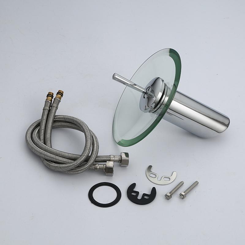 Bathroom waterfall Faucet Chrome Finish Basin Sink Faucet Mixer Tap Waterfall Faucet . Bathroom sink glass Mixer Tap