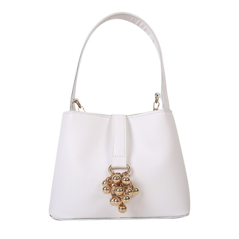 Sac à main de styliste de luxe pour femmes, Texture tendance, sacoche à bandoulière avec chaîne: White