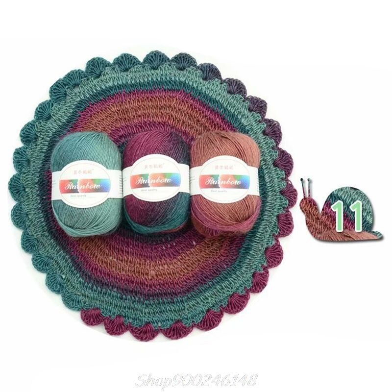 Soft Worsted Yarn Rainbow Gradient Colors DIY Baby Knitting Wool Shawl Scarf Sweater Crochet Thread Supplies Jy16 20: 11