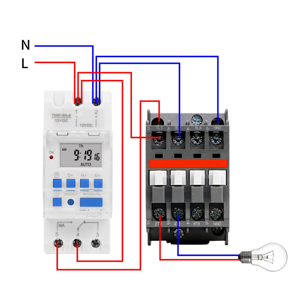 Weekly Timer Switch 12V DC 16A LCD Display with Countdown Function Removable Battery