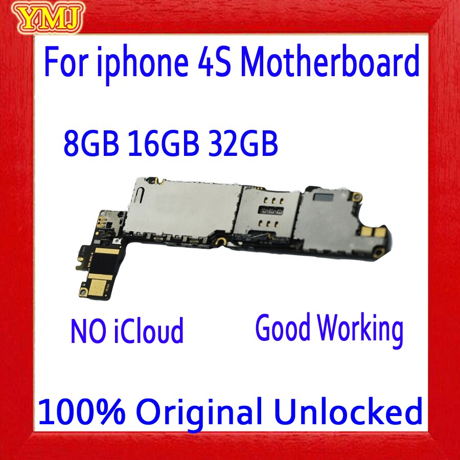 Voor Iphone4 4S 5 5C 5S Moederbord, 100% Originele Ontgrendeld Voor Iphone 4 5 Moederbord Met Volledige Chips & Ios Systeem, 8Gb/16Gb/32Gb/64