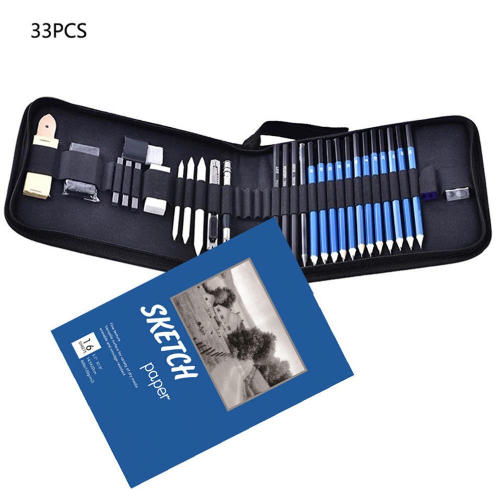 32/33/34/35 Pieces Of Sketch Pencil Art Drawing Tool Kit Drawing Pencil Set Drawing Sketch Pencil Set: 33PC