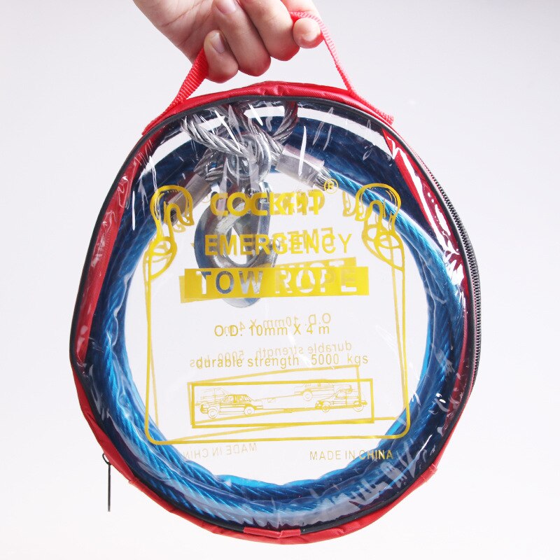 5 tons 4 m steel wire trailer rope Traction Rope trailer with foot rice portable round bag