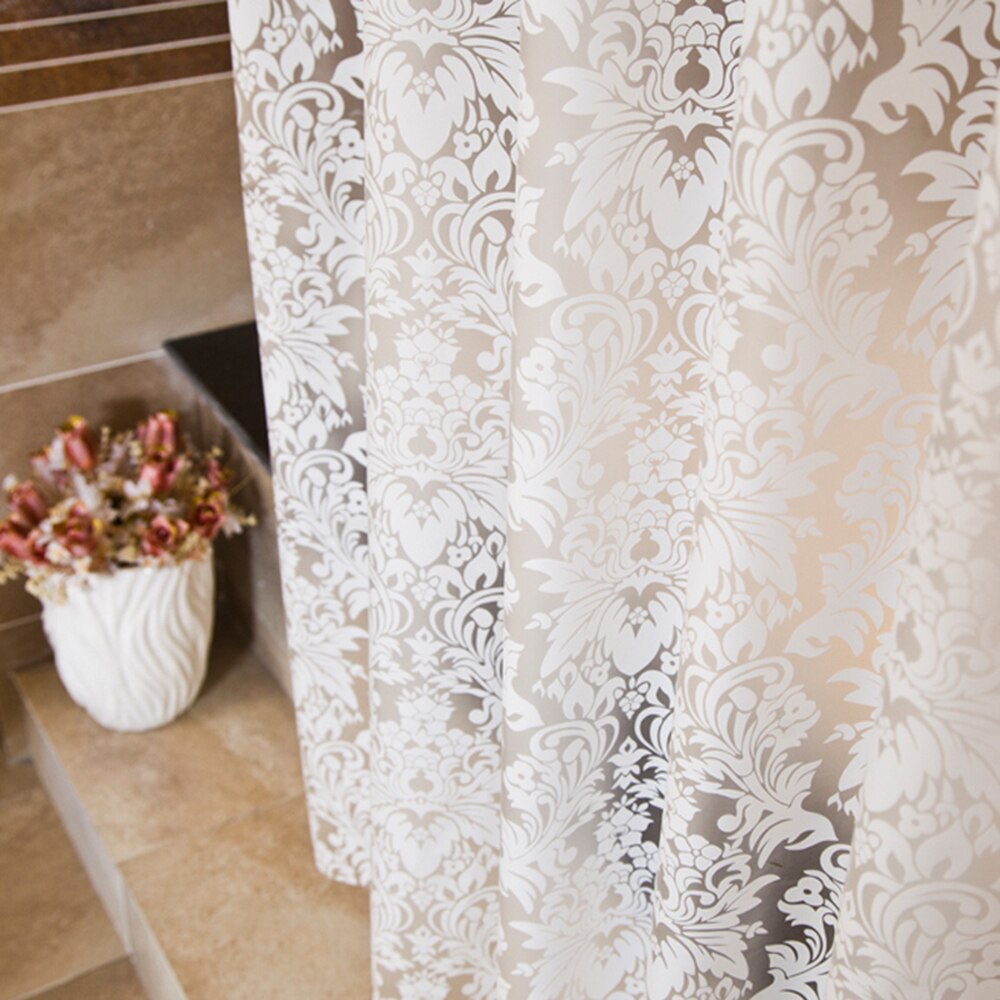 Thuis Waterdicht Baden Douche Gordijn Marokko Wit Douchegordijn Peva Bloemen Gordijn Haak Badkamer Transparante Gordijnen D30