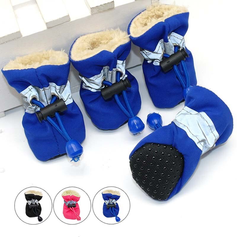 Zapatos de invierno para perros de compañía, botines impermeables de lluvia y nieve, zapatos antideslizantes de goma para cachorros pequeños, accesorios de calzado