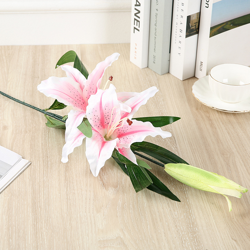 Kunstmatige Zijden Bloemen Nep Lelie Tak 78Cm Lange Diy Creatieve Boeket Verjaardag Moeder Dag Valentijn Pasen Decoratie: Sweet Lt pink
