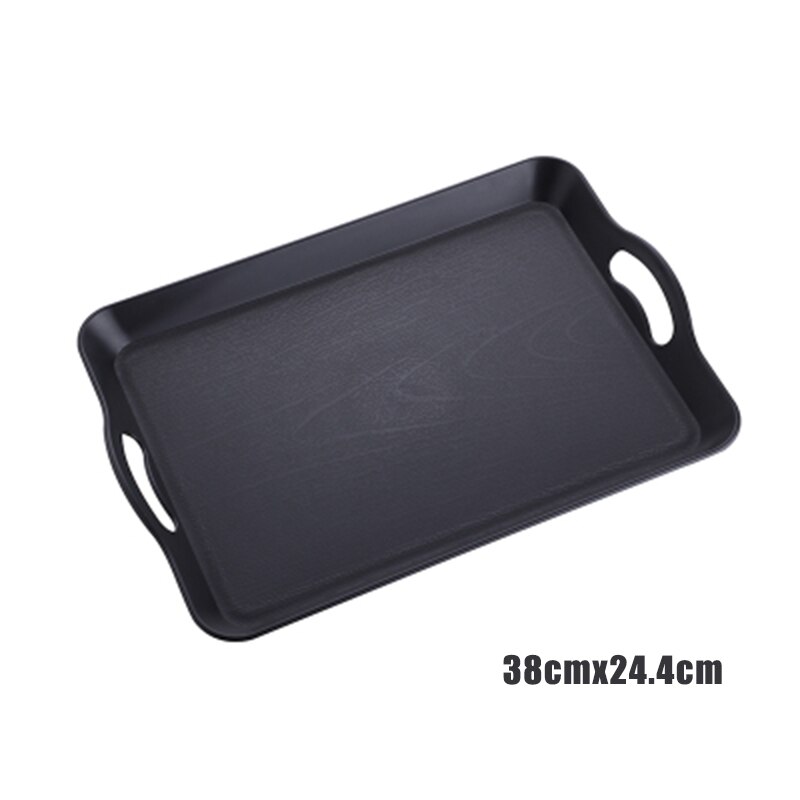 Durable Acrylic Plastic Serving Tray Rectangular Plastic Tray Food Serving Trays Anti-slip Scratch-resistant K888: 38cmx24.4cm