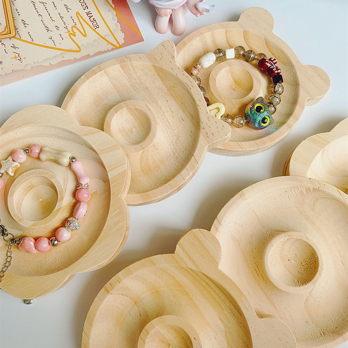 1pc DIY Wooden Beading Board Suitable For Jewelry Making Bracelets Necklaces Crafts Tray Practical Display