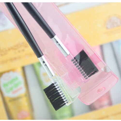 Dubbelzijdige wenkbrauwkam, wimperborstel voor twee doeleinden, wenkbrauwen, 2- in- 1 wimperborstel, oogmake-uptools