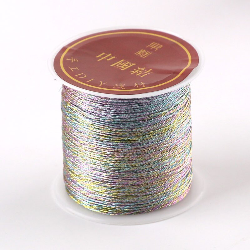 3-strand silk thread gold thread silver thread 9 Bracelet 12 hand woven thread 6-strand thread 15 gold and silver wire DIY embro: qian cai se / 0.6mm