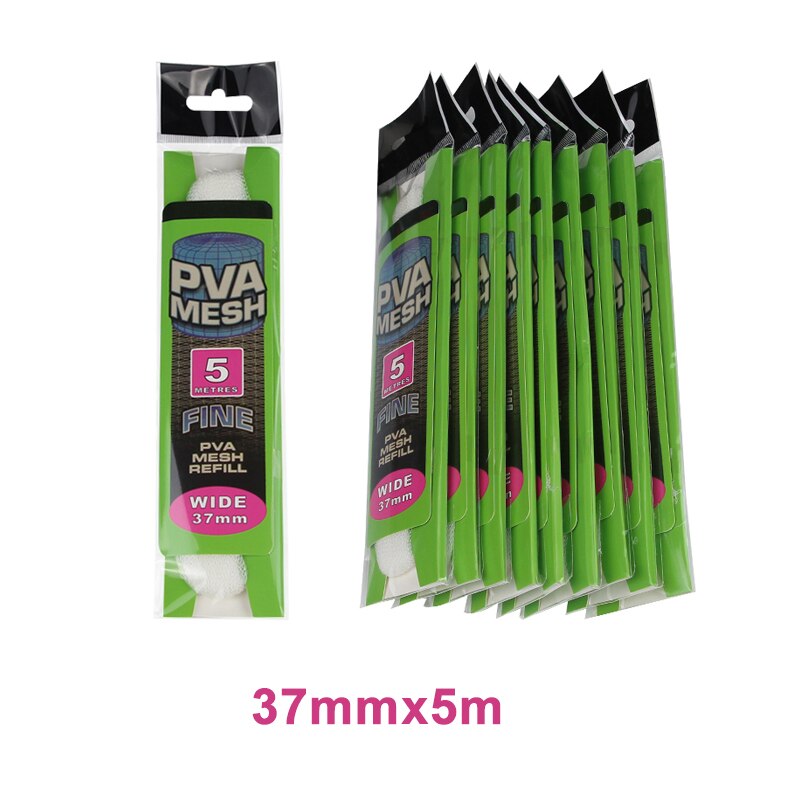 Filet de Pêche en Maille PVA, Soluble, Carpe, Lot de 10 Pièces, 5 M, 25 mm, 37mm: 10pcs 37mm pva mesh