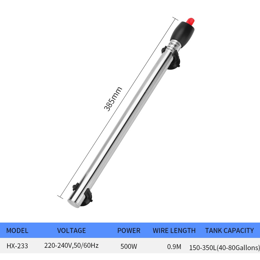 Calentador de agua sumergible para acuario, termostato de varilla de calentamiento de temperatura constante para tanque de peces de tortuga, 220V: HX-233-500W / AU PLUG