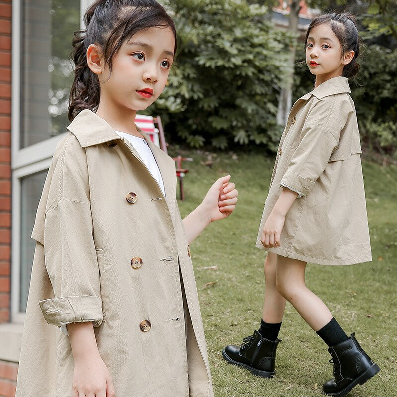 Trenchs pour filles, manteaux d'automne et d'hiver pour bébés filles, vestes décontractées, manteaux coupe-vent, trench-coat pour enfants filles