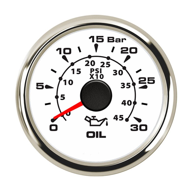 8-kleur backlight Auto Marine Olie Manometers 0-30Bar Oliedrukmeter Meter 52mm 9-32V voor Auto Boot olie druk gauge: WS