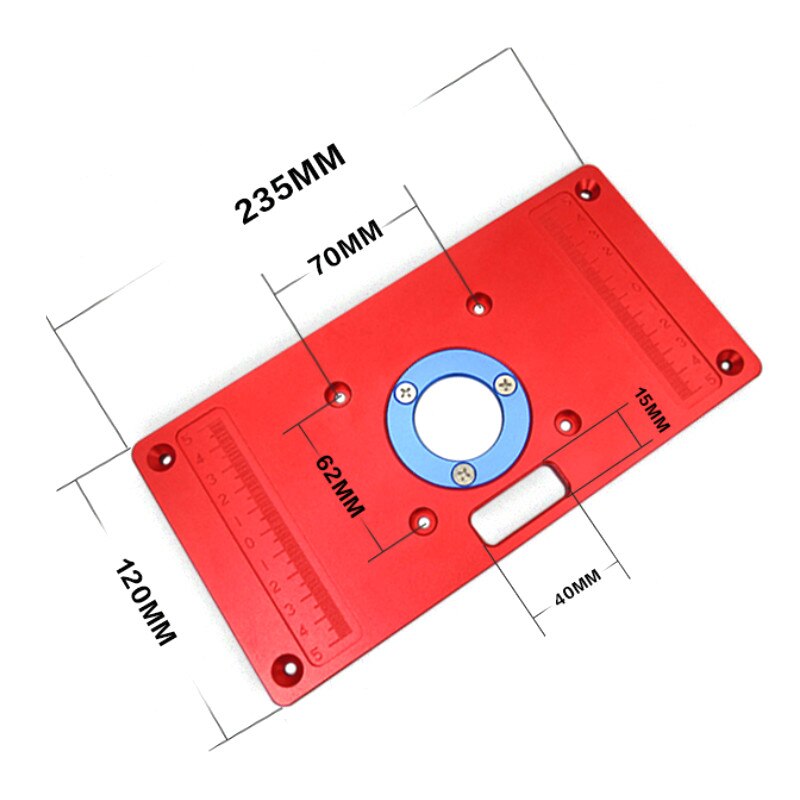 Universal Aluminum Router Table Insert Plate with 2Pcs Insert Ring for Woodworking Bench Tools Wood Router Table