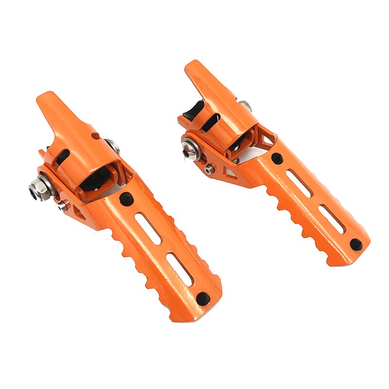 Motorcycle Highway Front Foot Pegs Folding Footrests Clamps 22-25mm For BMW F800GS Adventure S1000XR F750GS F850GS C400X C400GT: Orange