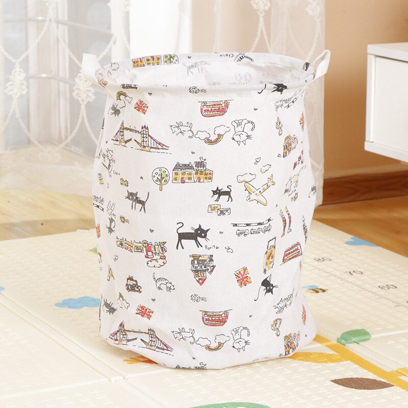Tøjvask kurv taske foldning vasketøjskurv stor kapacitet tøj opbevaringspose børn legetøj opbevaring spand vandtæt: -en