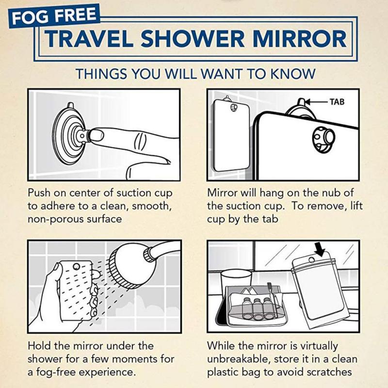 Uknuseligt spejl i badeværelset barberspejl badeværelse tilbehør anti-tåge brusebad spejl badeværelse tåget spejl vaskerum rejse