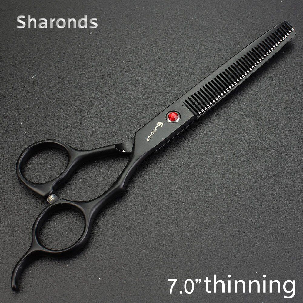 Black hairdressing scissors 7.0 inches 440c Japanese hairdressing scissors salon style hair thinning scissors set