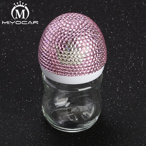Miyocar smukt sæt håndlavet sikkert glasfodringsflaske 120ml og bling pink krone sut til baby shower: Kun flaske