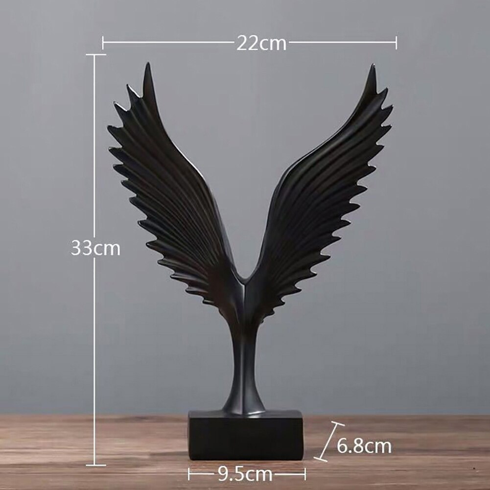 Hars Decoratieve Standbeelden Gesimuleerde Abstract Open Wing Bird Standbeeld Home Standbeelden Dier Sculptuur Muur Decoratie Home Decor