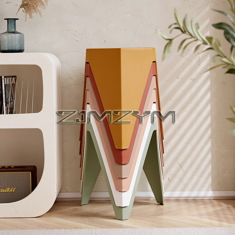 Repose-pieds de banc de remplacement de chaussure de style nordique, optique renforcée, petit tabouret en plastique, tabouret bas d'attente, maison
