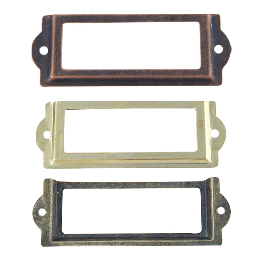 10Pcs Antiek Labesl Pull Frame Bestand Naam Kaarthouder Voor Kast Lade Box Case