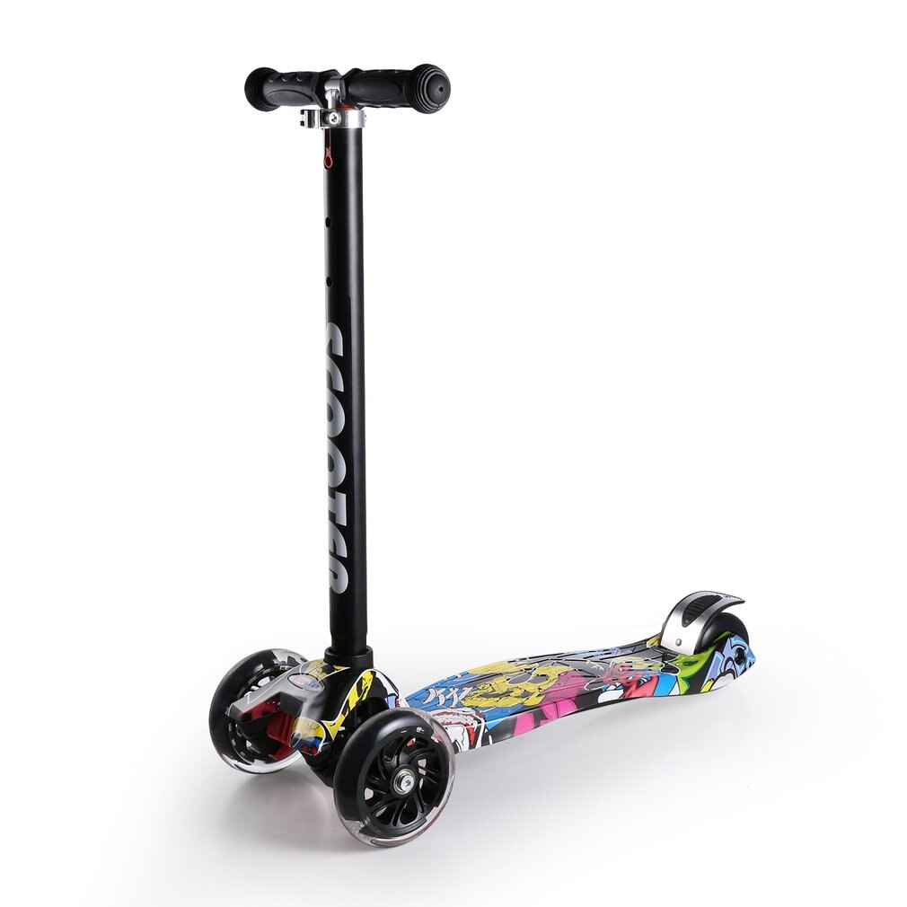 3 hjul børnescooter søde drenge piger t-bar mini farverige spark scooter børn leger legetøj fod scooter stil