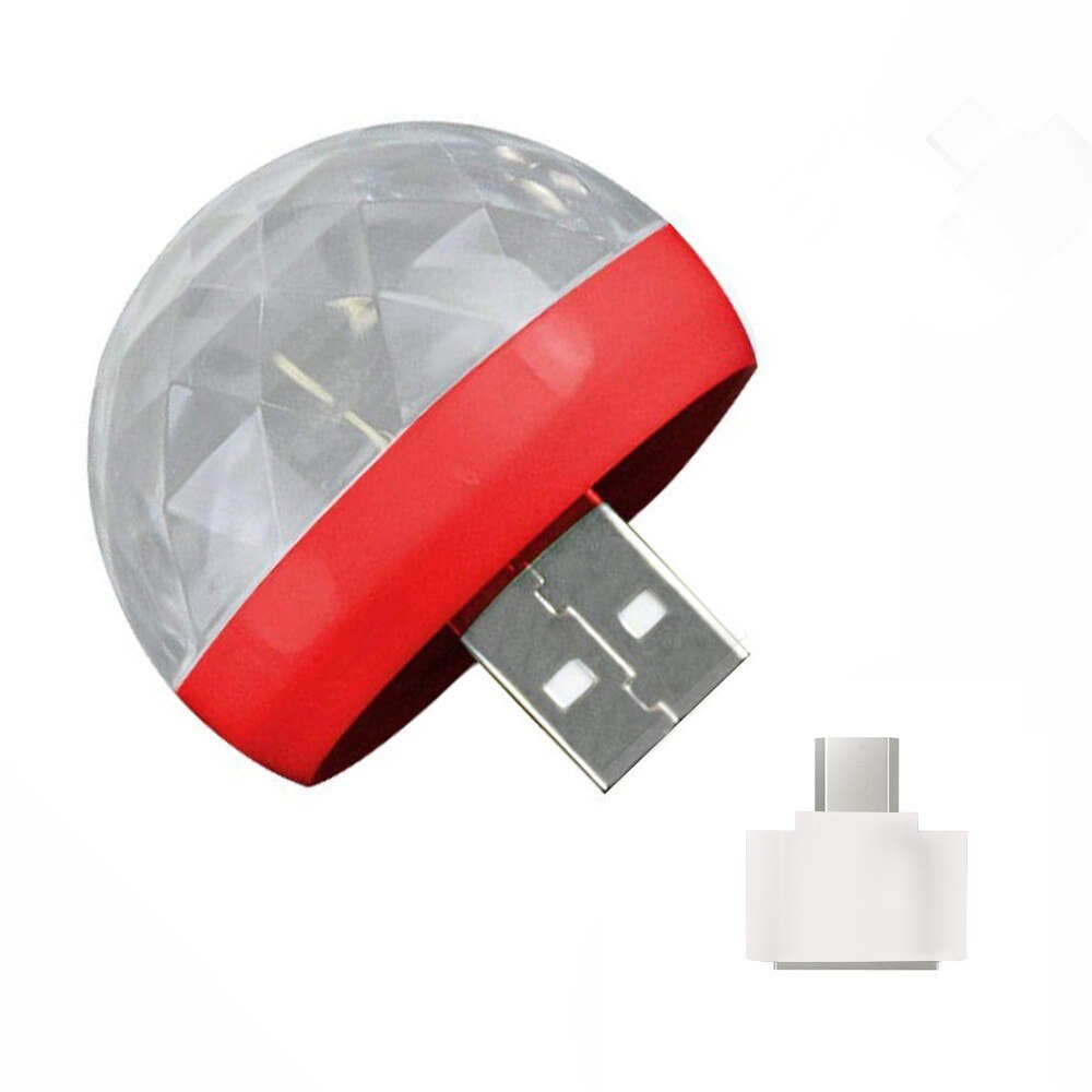 Tragbare handy-bühnenbeleuchtung typ c mini rgb projektionslampe party dj discokugel lichtlampen club led zaubereffektprojektor: Rot