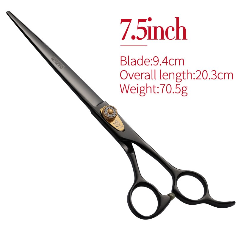 Fenice 7.0/7.5/8.0 Inch Hond/Kat Haar Cutiing Tools Huisdieren Grooming Rechte Trimmen Shear Schaar Voor scheren Honden: 7.5