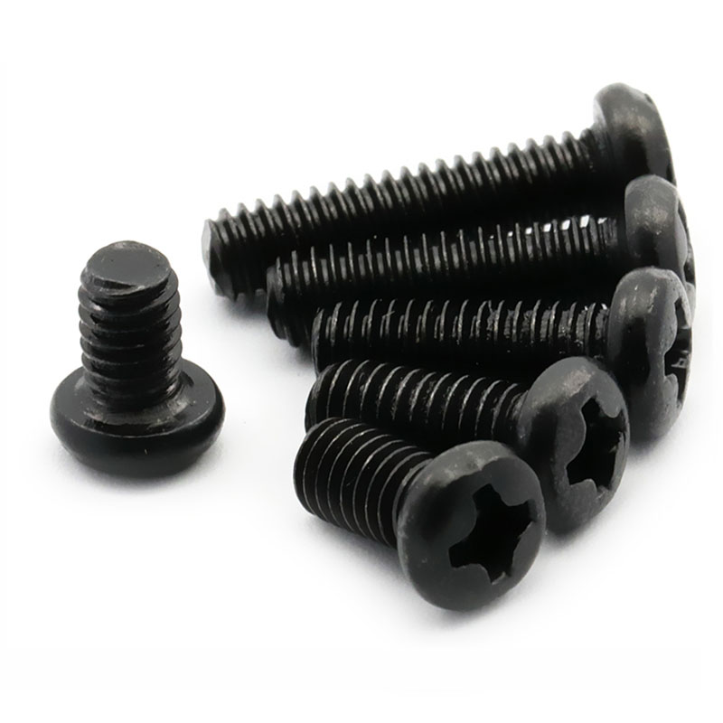 Vis à tête ronde M1 M1.2 M1.4 M1.6 M1.7 M2 M2.5, vis à tête cylindrique Phillips noire, vis et boulons pour Machine électronique