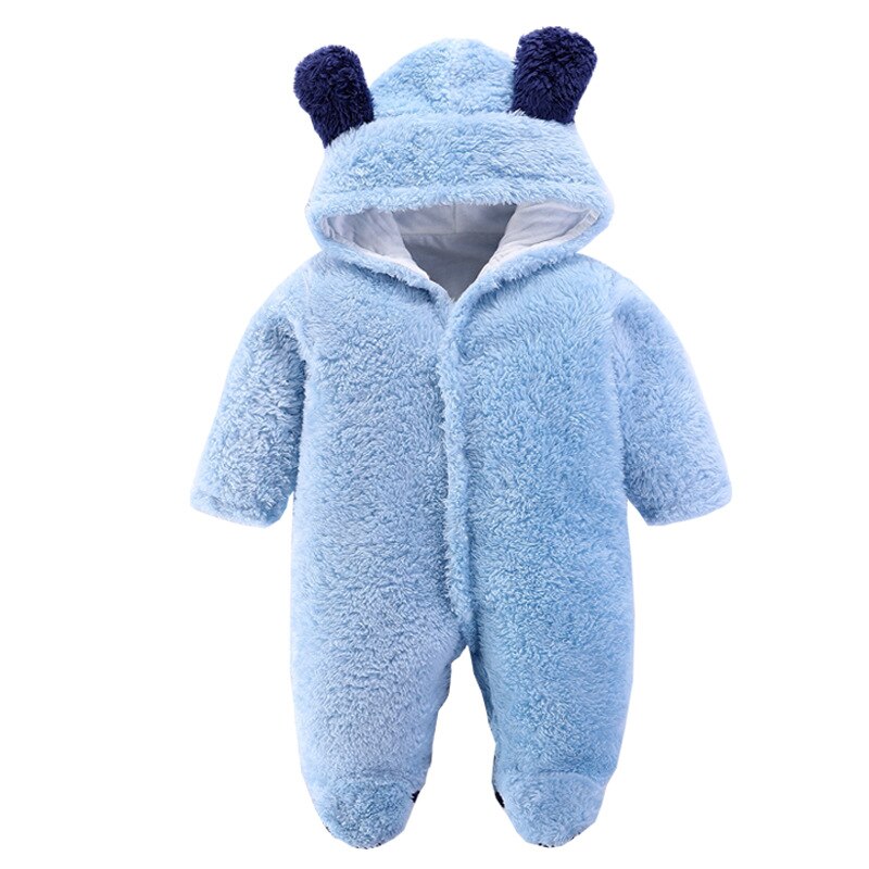 Baby Winter Warme Dikke Rompertjes Jongens Meisjes Fleece Jumpsuit Met Capuchon Zachte Mooie Jassen Pasgeboren Baby Body Suits