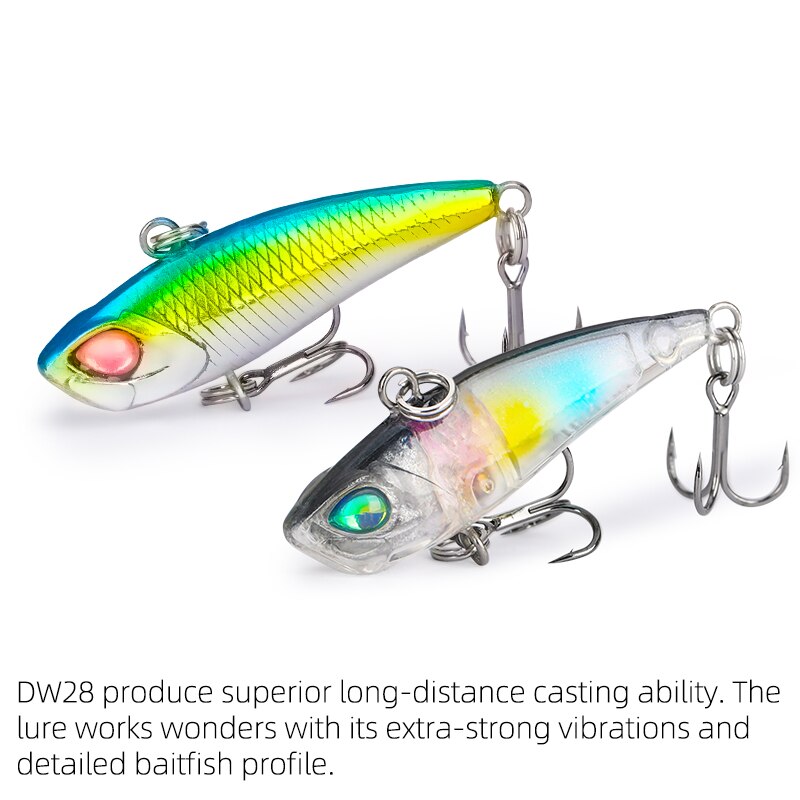 TSURINOYA leurre de pêche VIB DW28 coulant l'eau hiver glace gabarit leurre 40mm 3.8g tête de plomb en plastique Vibration Wobblers basse appât dur