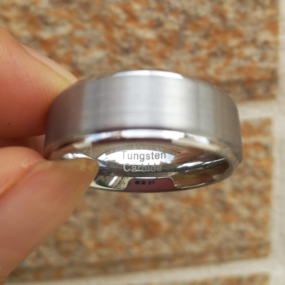 Newshe Heren Tungsten Carbide Wedding Ring 8 Mm Zilver Kleur Band Charm Ringen Voor Mannen Maat 8-13 TRX064