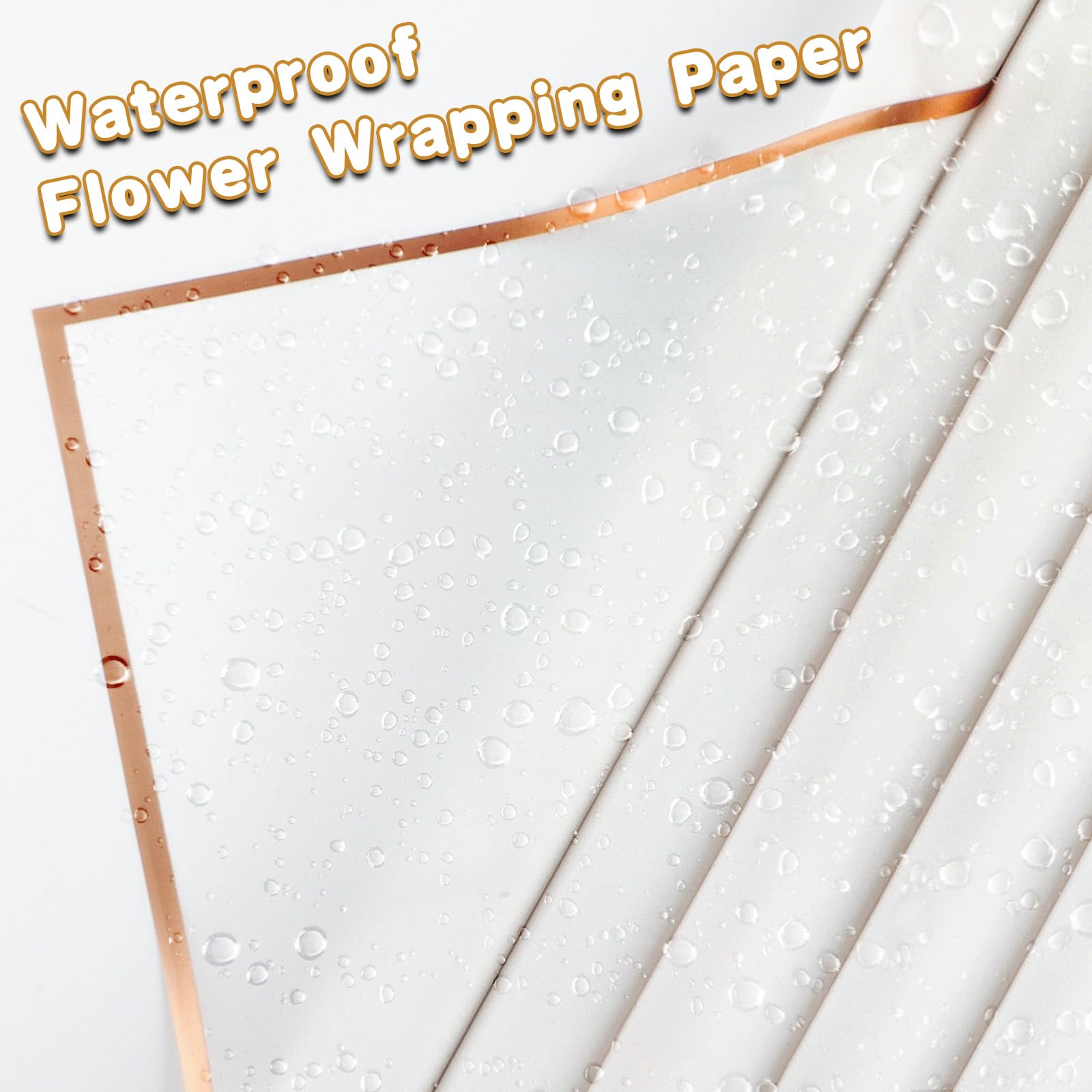 20 hojas de papel de de flores blanco con bordes dorados, impermeable, perfecto para embalaje artesanal de bricolaje, ramo de de boda, boda