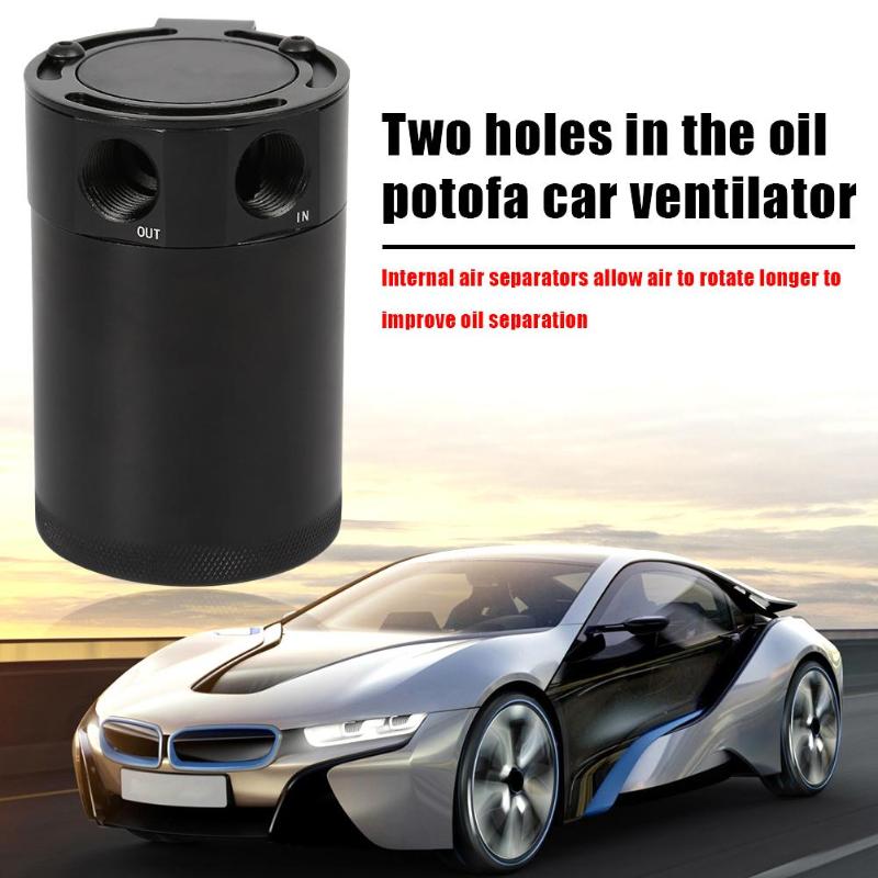 2 Port Baffled Oil Catch Tank Reservoir Universal Billet Oil Catch Can Auto Baffled Air-Oil Separator