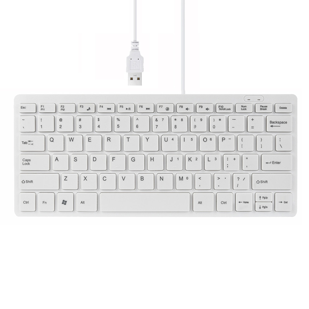 Ultracienka klawiatura przewodowa USB 2.0 Mini Multimedia 78 klawiszy PC Laptop klawiatura do gier z hiszpańską arabską rosyjską hebrajską naklejką: BRĄZOWA