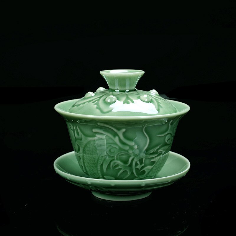 Service à thé en céramique en céladon Kung Fu | Nouveaux produits bol à thé en céramique De grande taille, Sopera De dashica chrysanthème thé Gaiwan: in extremely good fo