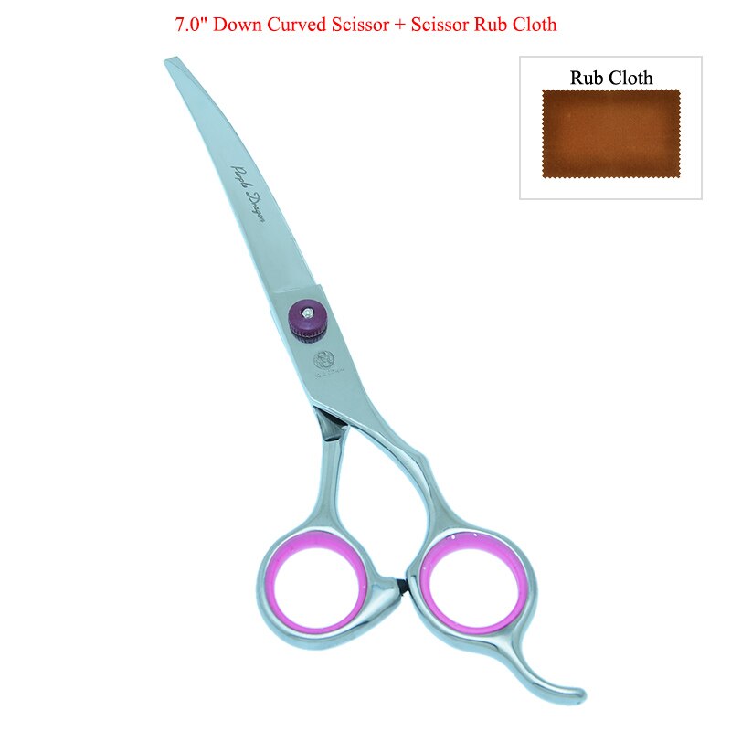 Purple Dragon 7.0" Dogs Grooming Scissors Steel 440C Pets Cutting Scissor&Curved Shears&Thinning Tijeras Animals Tesouras B0007B: B0007B-07-70