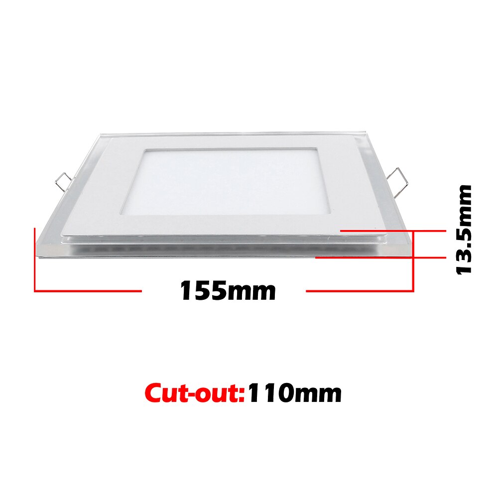 15w led-paneelverlichting inbouw vierkante vorm tweekleurige blauwe en witte lamp downlight  ac 100-245v