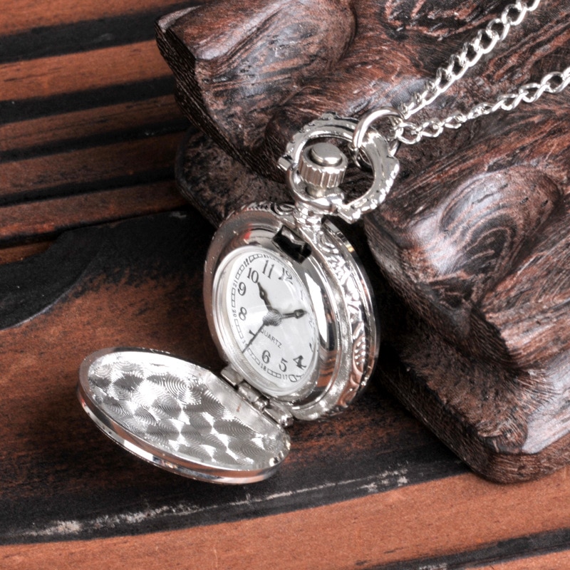 0 Silver Fruit Small Apple Pocket Watch Double-sid... – Grandado