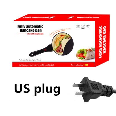 Plancha eléctrica antiadherente para hacer tortitas, plancha eléctrica para hacer Pizza, sartén para hornear pasteles, utensilios de cocina: US plug