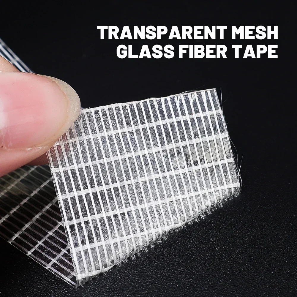 20 Meter Glasfaser-Klebeband, transparentes, wasserdichtes Gitterband, hochviskoses, verstärktes Umreifungsband, Verpackungs-Dichtungsband