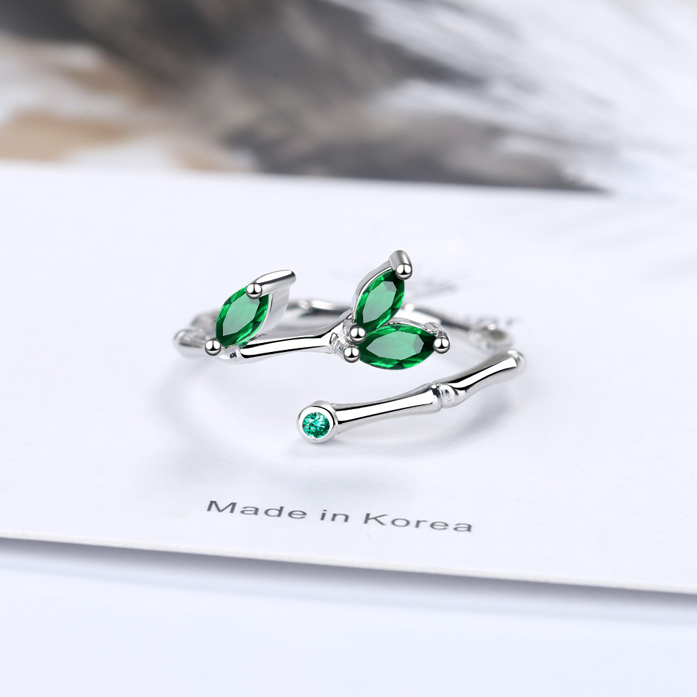 Anelli a foglia verde con ramoscello in argento sterling 925 per le donne Accessori per gioielli di design di lusso Gioielli GaaBou