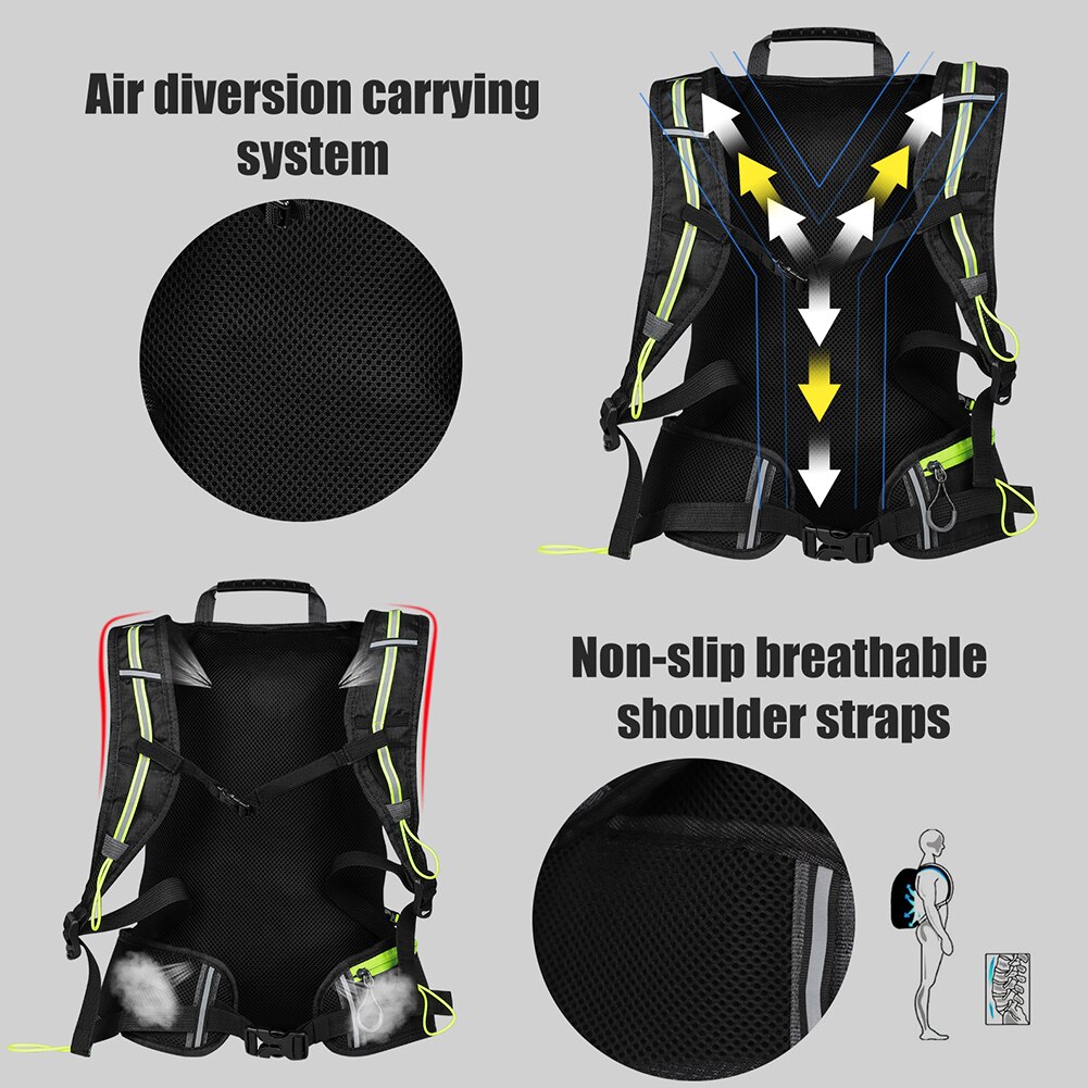 Mochila deportiva portátil para bicicleta, bolsa de nailon para senderismo y escalada al aire libre, para acampar, ciclismo de montaña