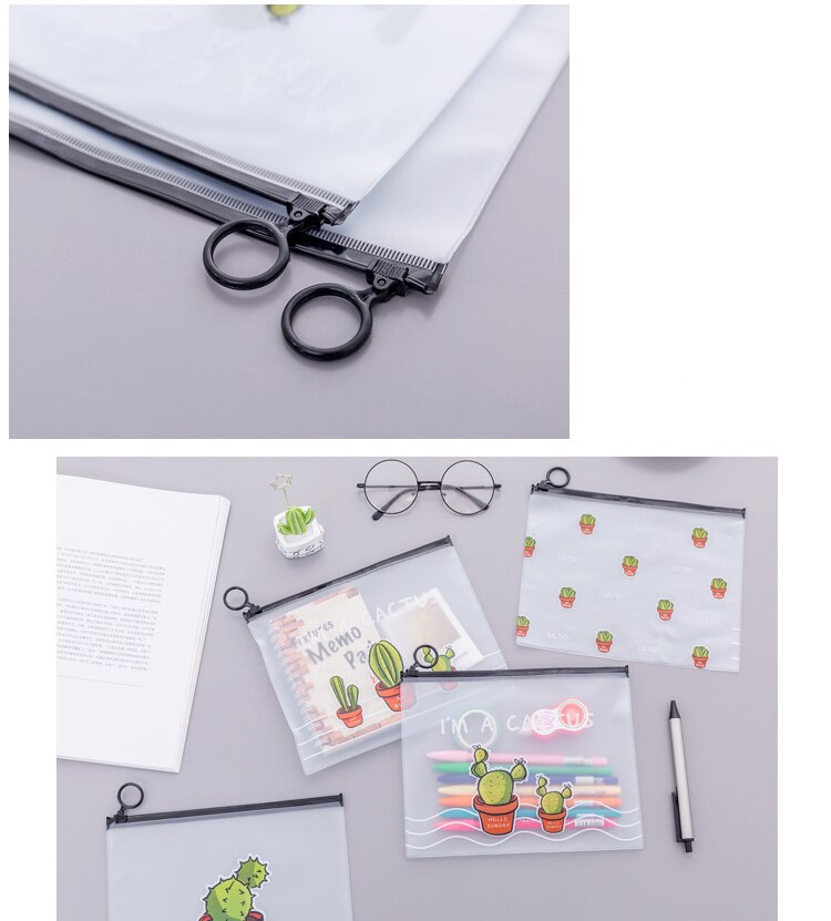 Beibaobao Cactus frais Transparent gommage sac cosmétique voyage étui de maquillage dames maquillage organisateur pochette de rangement toilette femmes